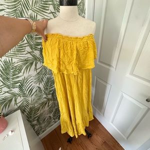 Strapless beach cover up jumpsuit